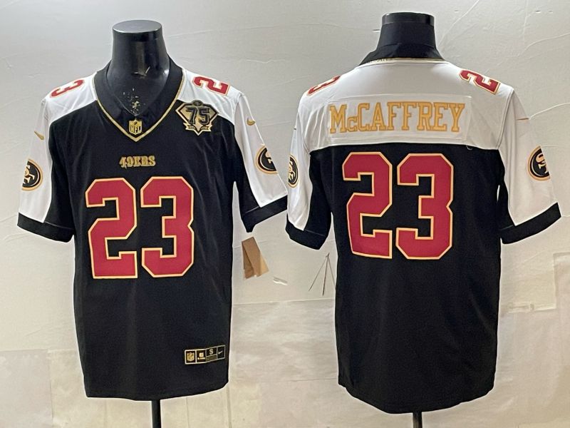 Men 2026 Nike San Francisco 49ers #23 Mccaffrey Black 3th generation Thorwback Limited NFL Jersey 09->san francisco 49ers->NFL Jersey